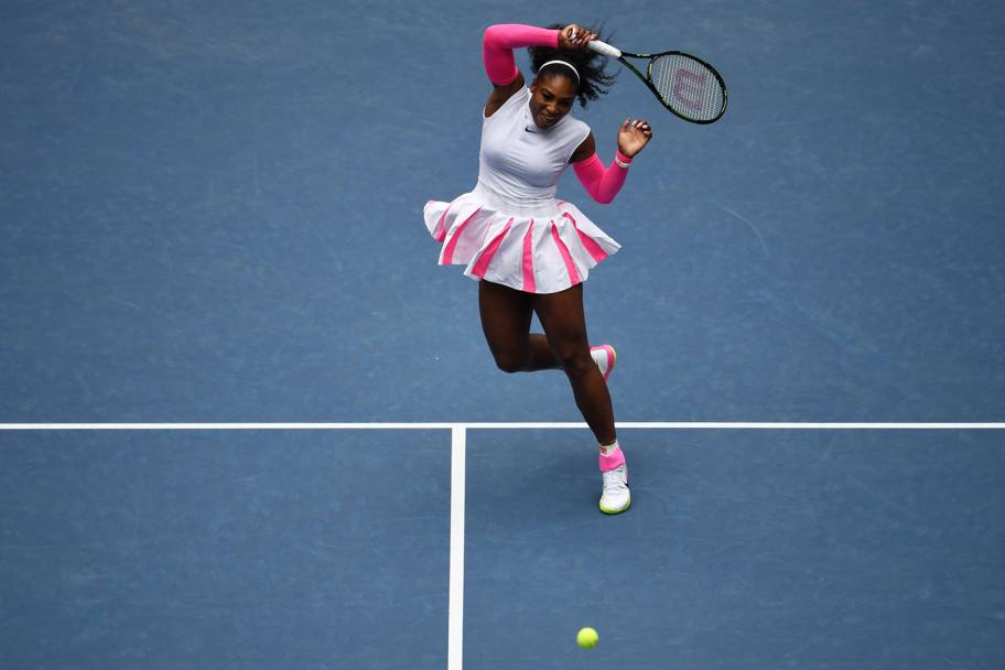 8 settembre 2016: Serena Williams all&#39;Open degli Stati Uniti gioca il 100 match e perde in semifinale da Karolina Pliskova per 6-2 7-5. Afp
